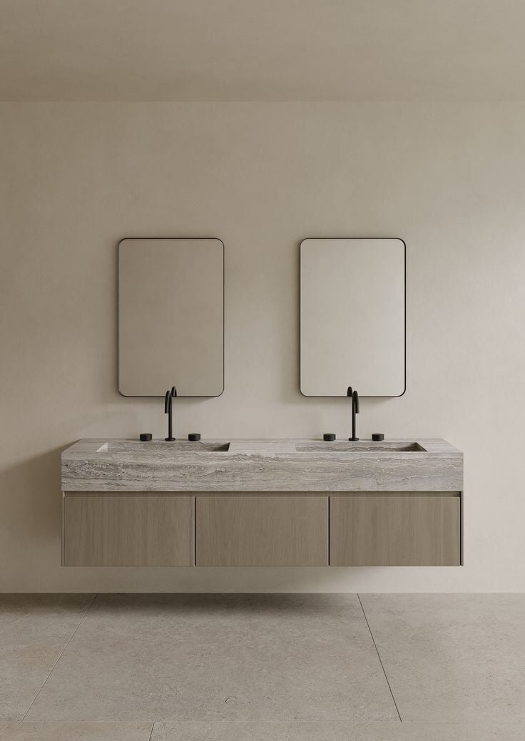 Özel Tasarım Gizli Giderli  Porselen Mobilya Kaplamalı Mobilya Aynalı Ayaklı Suni Mermer Kendinden Giderli Lavabo