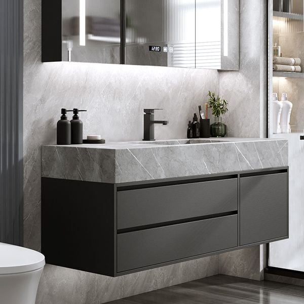 Özel Tasarım Gizli Giderli  Porselen Mobilya Kaplamalı Mobilya Aynalı Ayaklı Suni Mermer Kendinden Giderli Lavabo