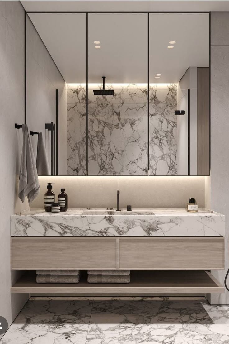 Özel Tasarım Gizli Giderli  Porselen Mobilya Kaplamalı Mobilya Aynalı Ayaklı Suni Mermer Kendinden Giderli Lavabo