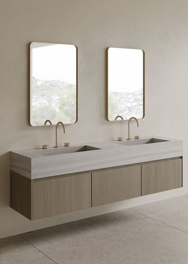 Özel Tasarım Gizli Giderli  Porselen Mobilya Kaplamalı Mobilya Aynalı Ayaklı Suni Mermer Kendinden Giderli Lavabo