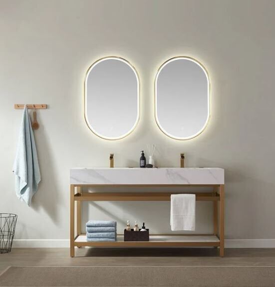 Özel Tasarım Gizli Giderli Porselen Mobilya Kaplamalı Metal Ayaklı Suni Mermer Kendinden Giderli Lavabo