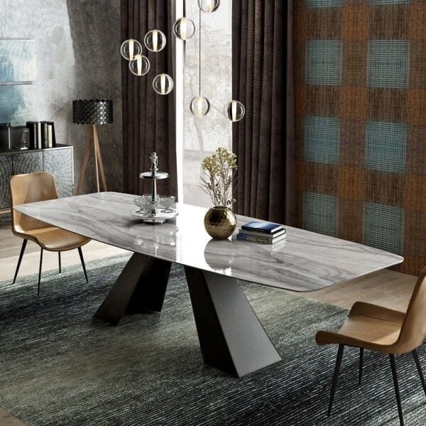 Porselen  Mermer Tablalı Yemek Masası Özel Tasarım Masa