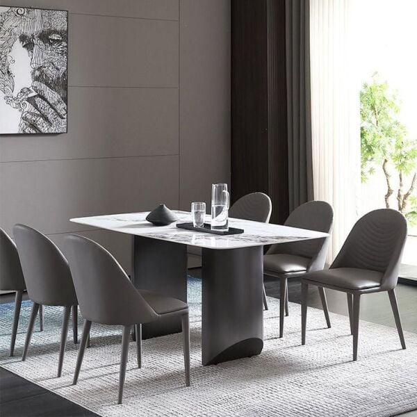 Porselen  Mermer Tablalı Yemek Masası Özel Tasarım Masa