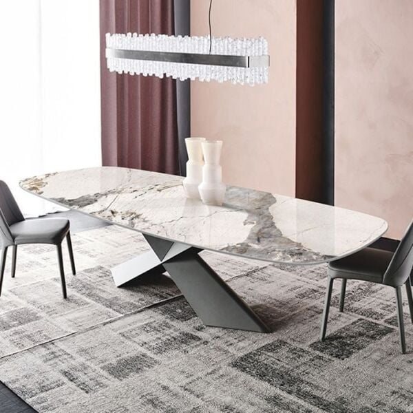 Porselen  Mermer Tablalı Yemek Masası Özel Tasarım Masa