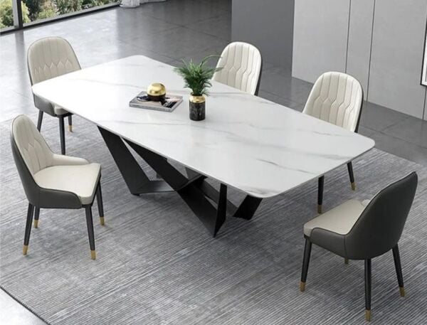 Porselen  Mermer Tablalı Yemek Masası Özel Tasarım Masa