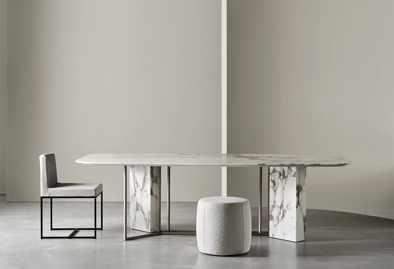 Porselen  Mermer Tablalı Yemek Masası Özel Tasarım Masa