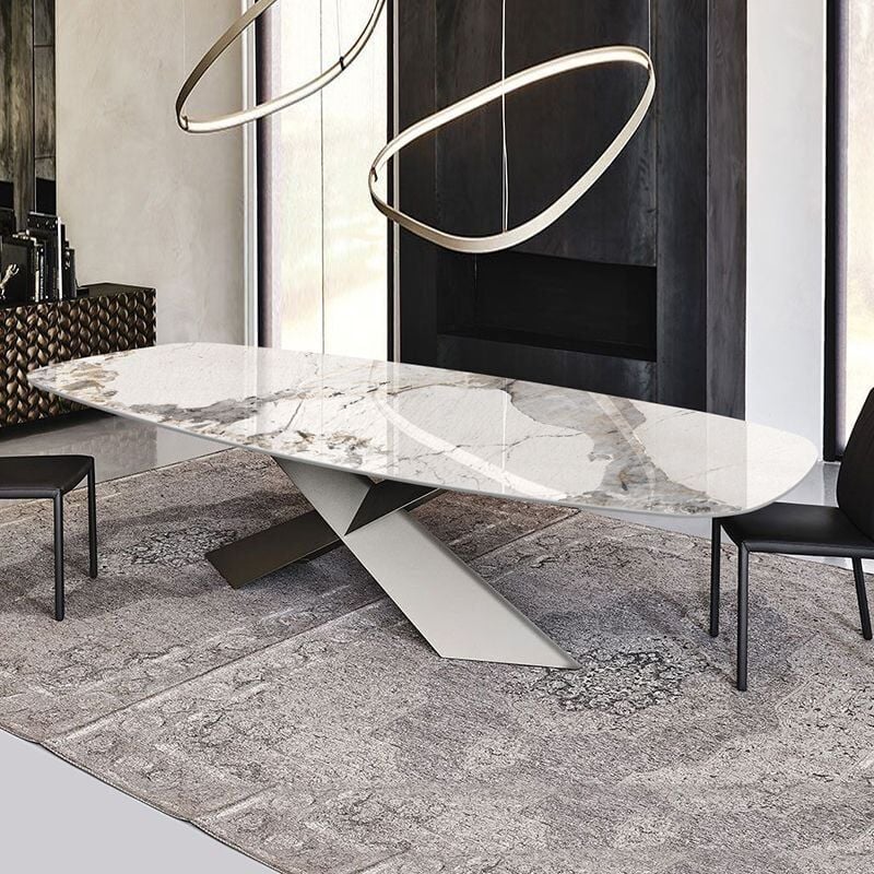 Porselen  Mermer Tablalı Yemek Masası Özel Tasarım Masa