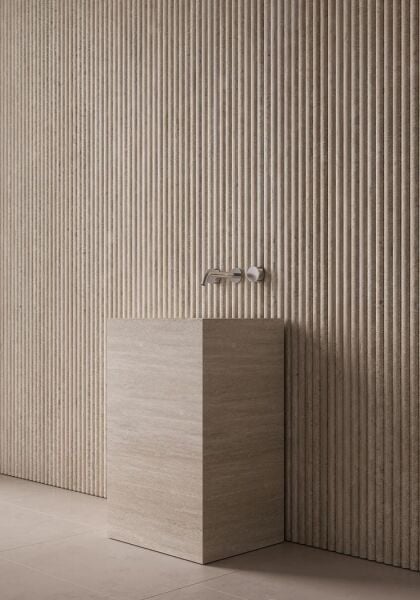 Özel Tasarım Gizli Giderli Porselen Mobilya Kaplamalı Mobilya Aynalı Ayaklı Suni Mermer Kendinden Giderli Monoblok Lavabo